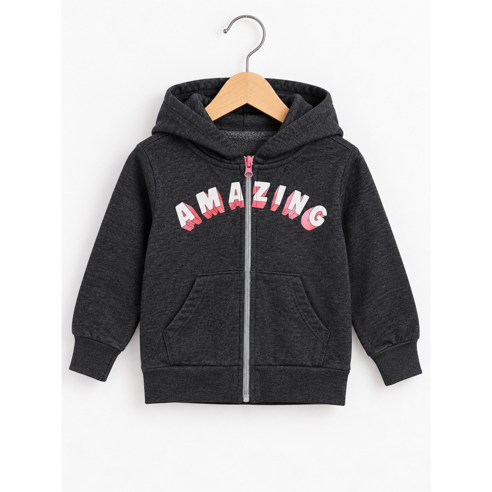 Marvel Spiderman Amazing Zip Up Hoodie Charcoal Gray Toddler Size 3T